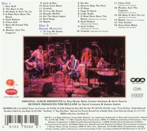 Grateful Dead 1981 Reckoning Audio Cd 4112006 Live