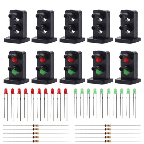 10 Sets Target Faces With LEDs Railway Dwarf Signal HO OO Scale 2