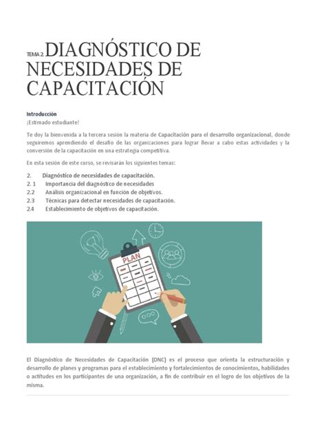 3da Sesion Diagnóstico De Necesidades De Capacitación Pdf Marketing