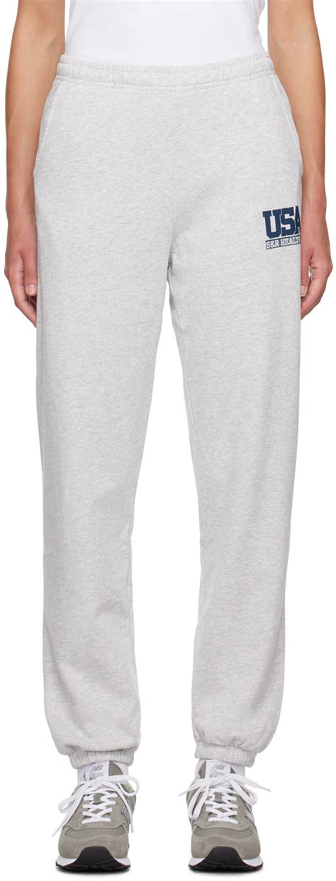 Gray Team USA Sweatpants by Sporty & Rich on Sale