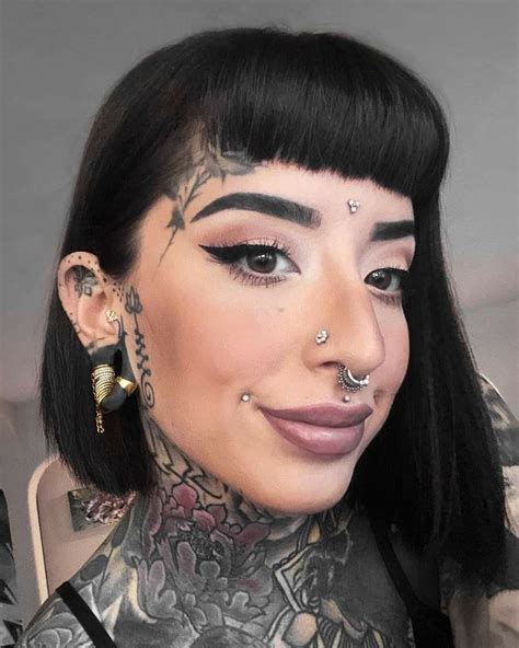 Cool Face Tattoos And Piercings For Women