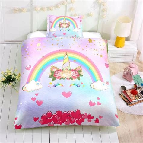 Personalized Custom Rainbow Unicorn Lash Bedding Set Unilovers