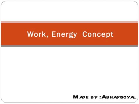 Work Energy And Power Ppt