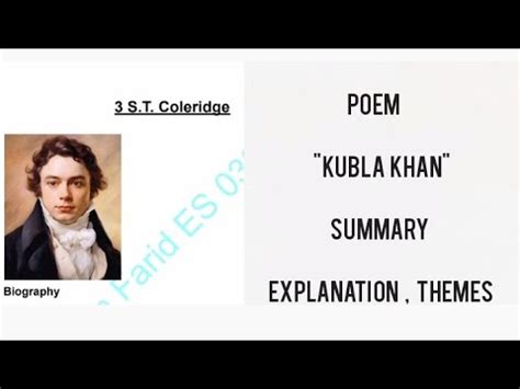 Poem Kubla Khan By St Coleridge Notes Summary Themes Explanation