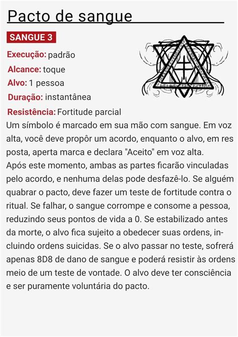 Homebrew Ordem Paranormal Ritual Pacto De Sangue Em Livro Rpg