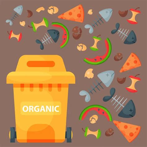 Brown Trash Can Organic Waste Suitable Recycling Recycling Organic