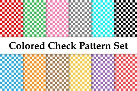 Colored Seamless Check Pattern Set Graphic By Cutepik Creative Fabrica