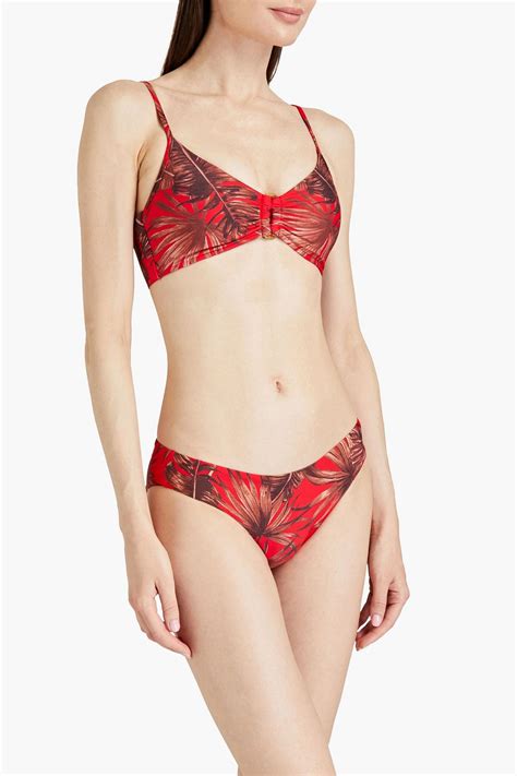 Seafolly Embellished Printed Triangle Bikini Top The Outnet