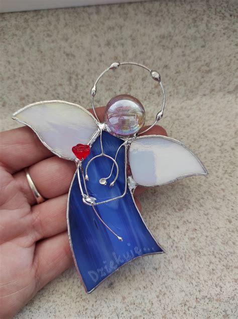 Baby Angel Stained Glass Suncatcher Multicolor Angel Baptism Etsy