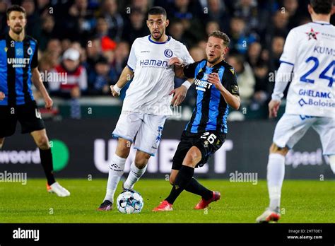 Brugge Belgium March Tarik Tissoudali Of Kaa Gent In Duel With