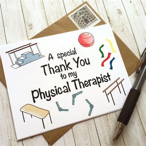 Physical Therapist Thank You Card Physical Therapy Card Etsy