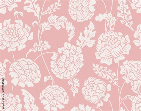 Bicolor Flowers Seamless Pattern Pink Color Floral Pattern Nature