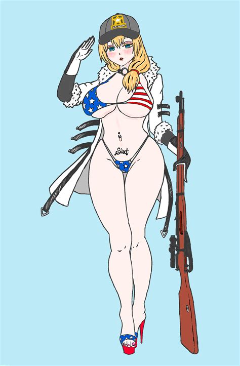 Rule 34 1girls American Flag Bikini Army Hat Baseball Cap Bimbo