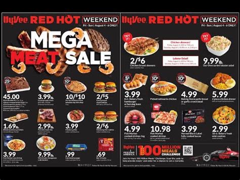 Hy Vee 3 Days Red Hot Mega Meat Weekend Sales Ad Flyer 08 04 2023 08 05