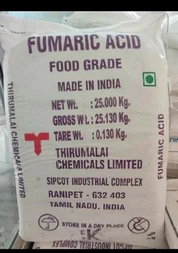 Food Grade Fumaric Acid For Industrial Packaging Type Bag At Rs 280