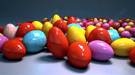 Colorful Easter Eggs In Stunning 3d Render Background Happy Easter