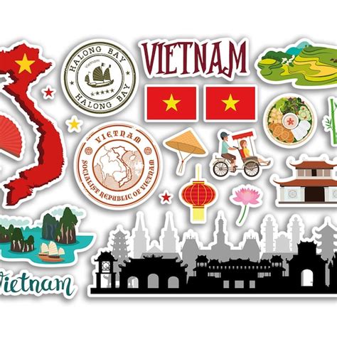 Vietnam Map Sticker Etsy