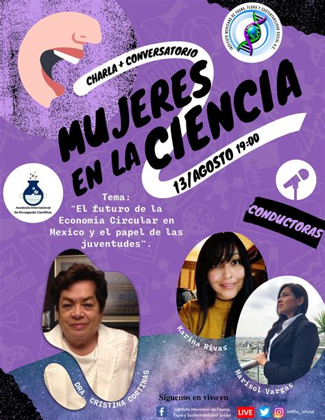 Charla Y Conversatorio Mujeres En La Ciencia 13 De Agosto Online