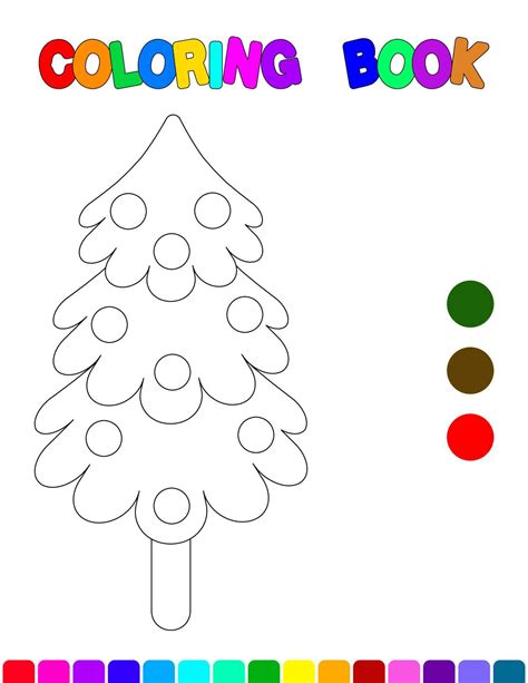 Coloring Book With A Christmas Treecoloring Page For Kidseducational