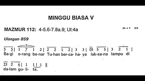 Edisi Lama Minggu 5 Februari 2023 MINGGU BIASA V Kelima Mazmur