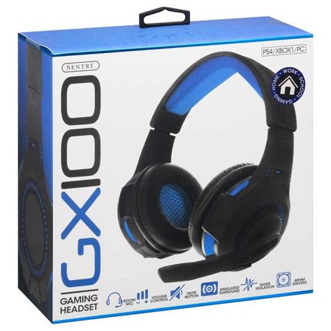 Sentry Ps4 Xbox Pc Green Gaming Headset With Boom Mic Gx100g