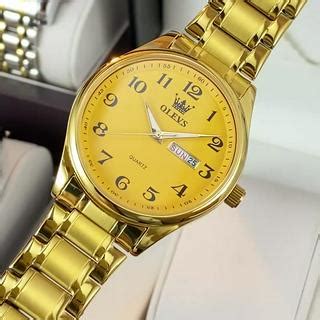 Olevs Watch For Men Quartz Original Waterproof Gold Sliver Calendar