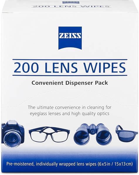 Zeiss Lens Wipes 200 Pre Moistened Eyeglass Cleaning Wipes Amazon