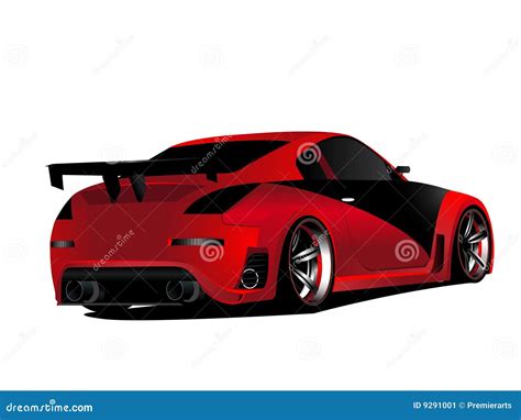 Customized Red Nismo Nissan 350z Turbo Drifting Stock Illustration ...