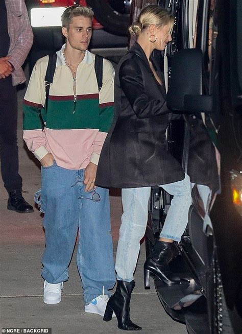 Justin And Hailey Bieber Look Stylish In Denim For Church Justin