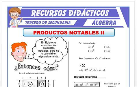 Práctica de Productos Notables 2 para Tercero de Secundaria 2024