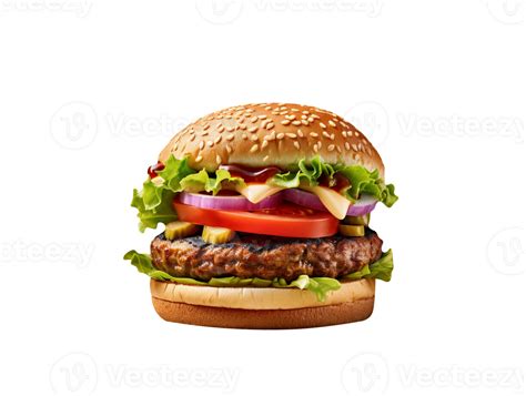 Fresh Tasty Burger Isolated On White Background 27143605 PNG