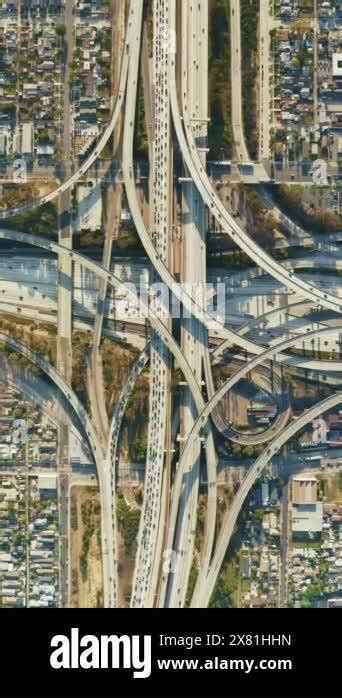 This Vertical Aerial View Captures The Dynamic Traffic And Complex