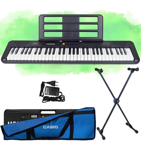 Kit Teclado Casio Tone CT S195 Bk Arranjador 5 8 Completo Capa Azul