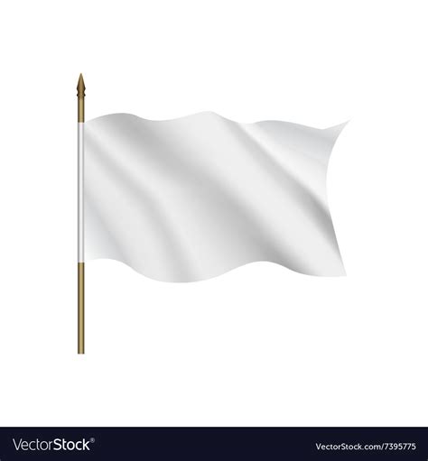 White flag waving on the wind Royalty Free Vector Image