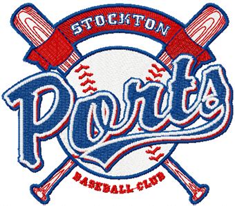 Stockton Ports logo machine embroidery design