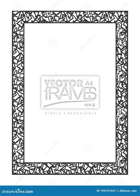 Abstract Border Frame Design. Black and White Frame Vector. A4 Size ...