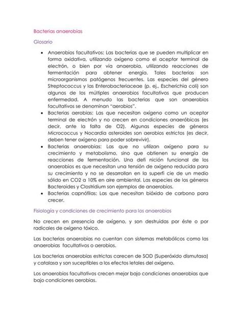 Res Menes De Bacterias Anaerobias Descarga Apuntes De Bacterias
