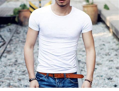 Covrlge 2019 Hot Summer Men T Shirts Solid Color Slim Fit Short Sleeve