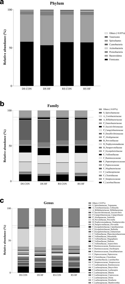 Proportion Of The Main Abundant Phyla A Families B And Genera C