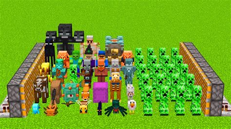 X Creepers And All Mobs Minecraft Combined Youtube