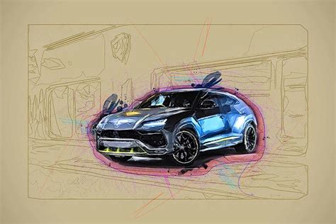 Drawing Lamborghini Urus Graphite Capsule Tuning 2021 Cars Uk Spec Suvs