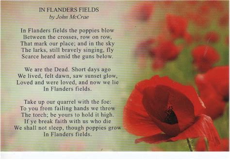 In Flanders Fields Full Poem Printable