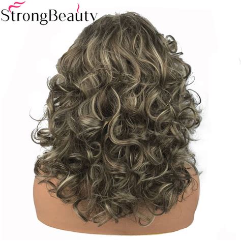 Strongbeauty Women S Long Curly Highlights Wigs Synthetic Wig Capless