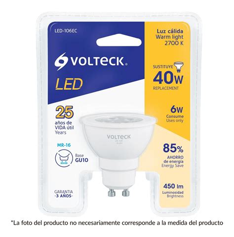 Foco Led T Mr16 Base Gu10 6w Luz De Dia Voltech 46217 Mercado Libre