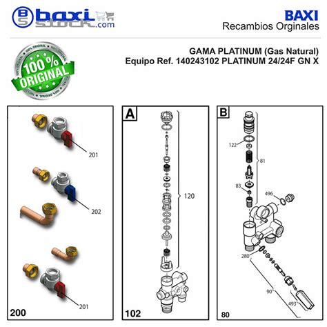 Recambio Original Baxi Roca V V Con By Pass Interno Novadens Nova