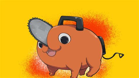 Download Energetic Pochita Leaping In Chainsaw Man Series Wallpaper