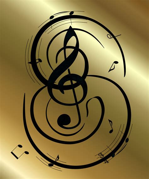 Graphic Clef Gold Treble Drawing Free Image Download