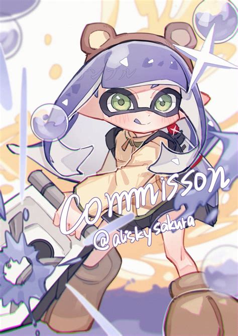 インクリング イカガール スプラトゥーン 「お風呂好き スプラトゥーン3 Splatoon3 」 望月いのちのイラスト