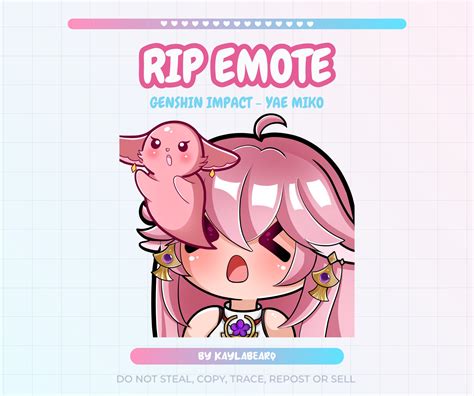 Genshin Impact Yae Miko RIP Emote For Twitch Discord Etsy