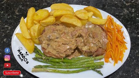 FILET MIGNON DE CERDO CON SALSA DE CHAMPIÑONES ASADOS MANQ